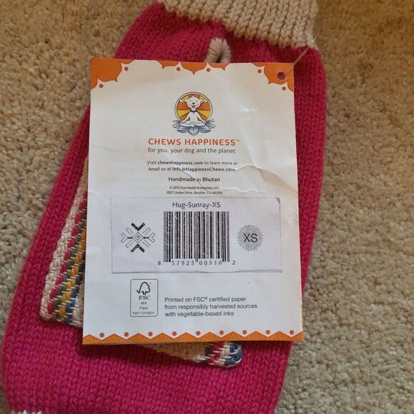NWT Happiness Hugs Sunray XS Pink Dog Sweater with embroidered pocket - Picture 3 of 3